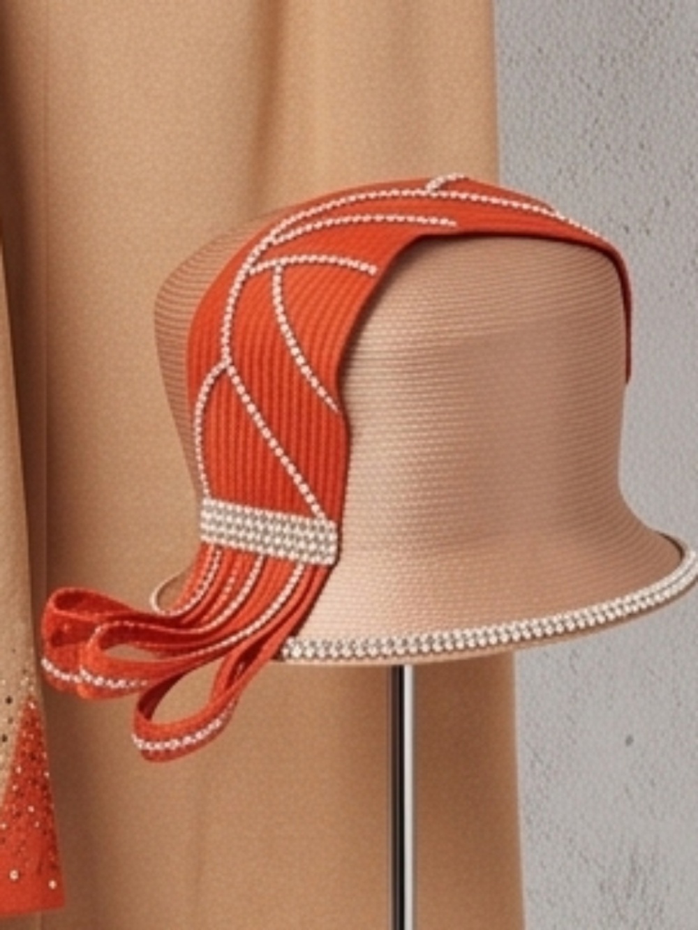 Fabulous Tan and Orange Church Hat